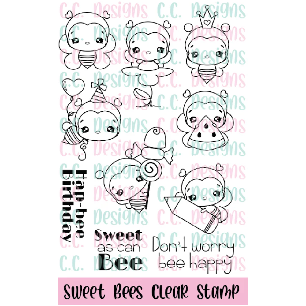 C.C. Designs Sweet Bees Clear Stamp Set ccd-0384