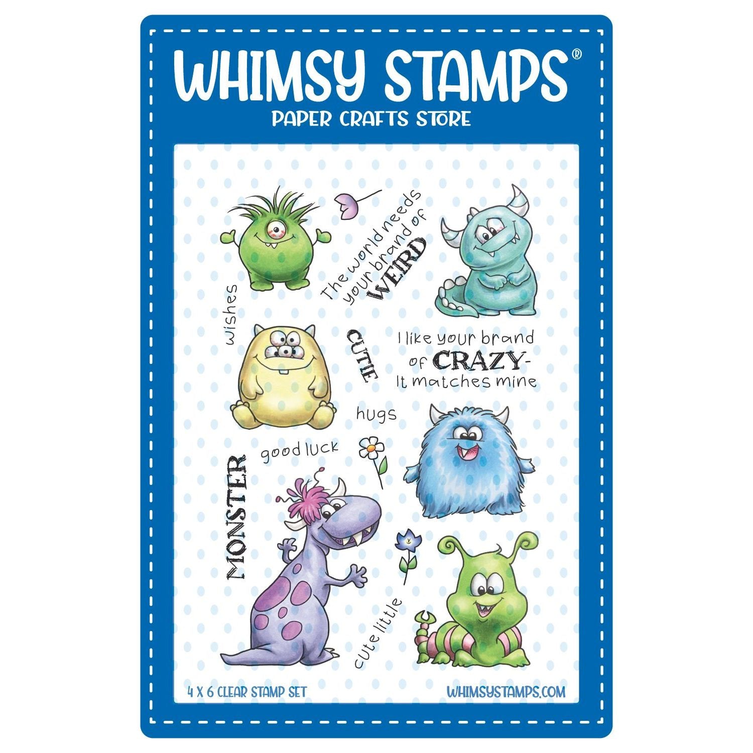 Whimsy Stamps Monster Cuties Clear Stamps C1416