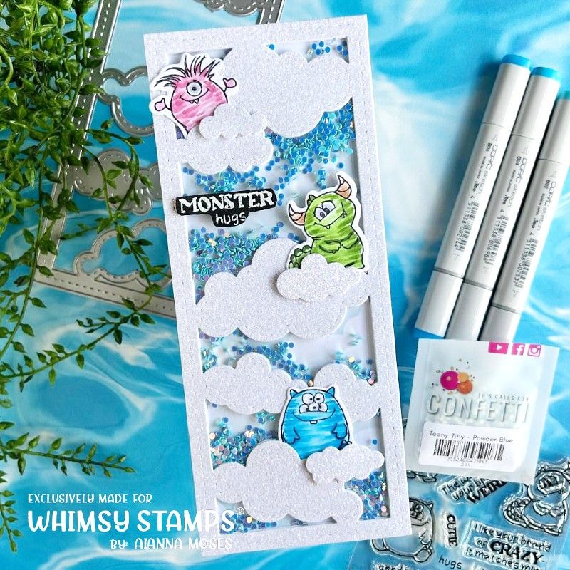 Whimsy Stamps Monster Cuties Clear Stamps C1416 Hugs