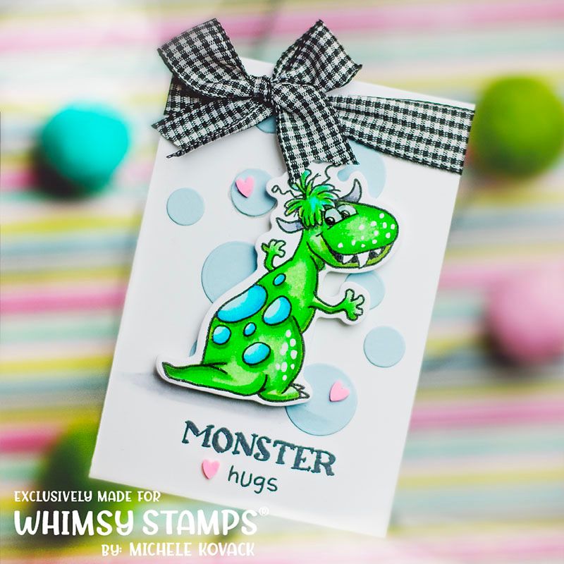 Whimsy Stamps Monster Cuties Clear Stamps C1416 Hugs