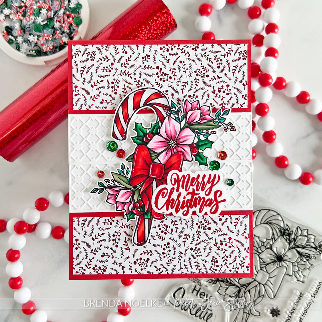 Picket Fence Studios Candy Cane Christmas Clear Stamps c-168 merry