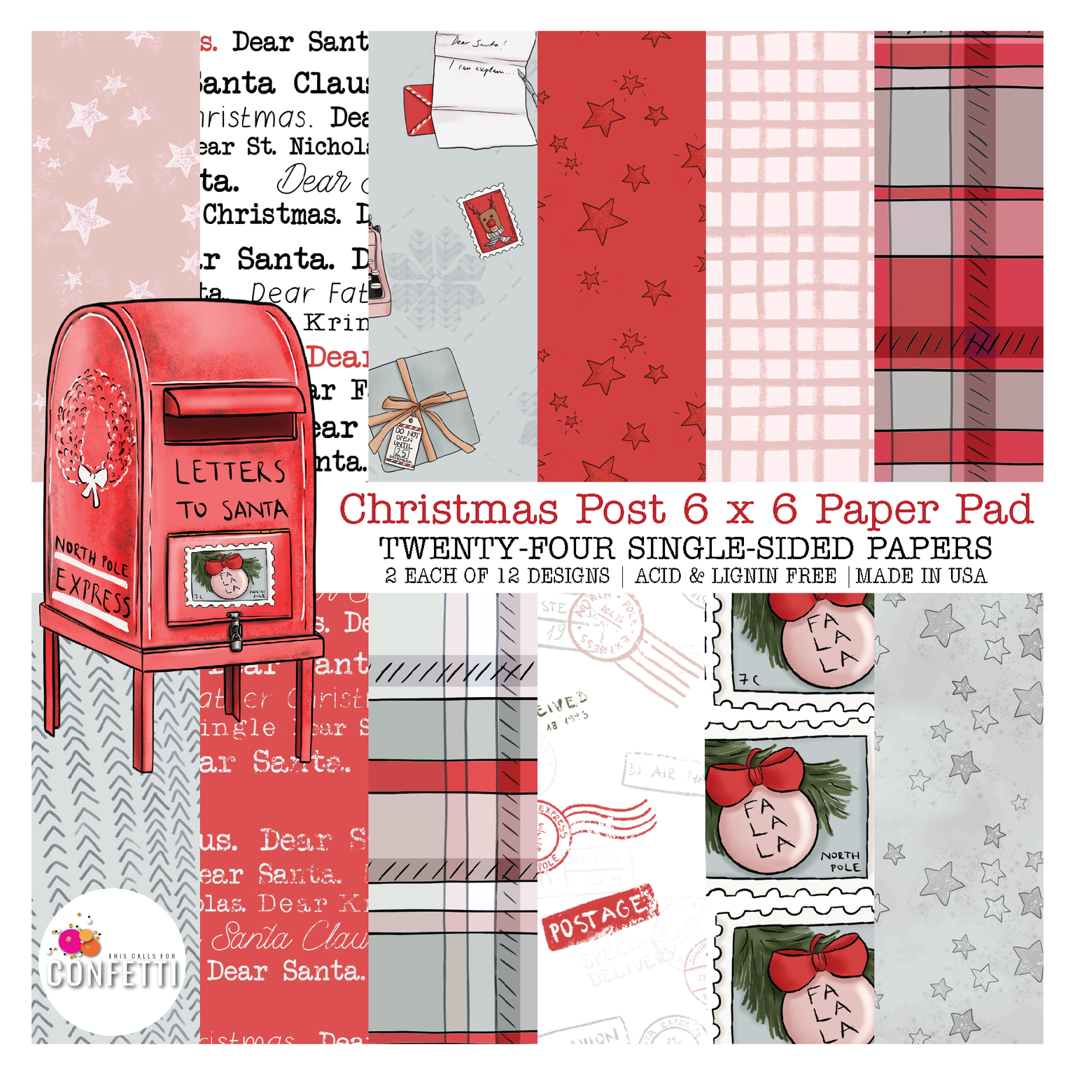 This Calls For Confetti Christmas Post 6 x 6 inch Paper Pad