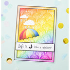 Crafter's Companion Seamless Scallops 5 x 7 3D Embossing Folder cc-ef5-3d-sesc rainbow card