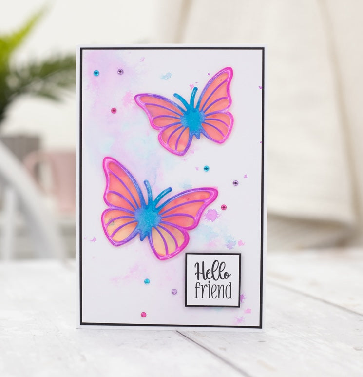 Crafter's Companion Tropical Sunset Illusion Film cc-ilf-trsu Butterfly Card