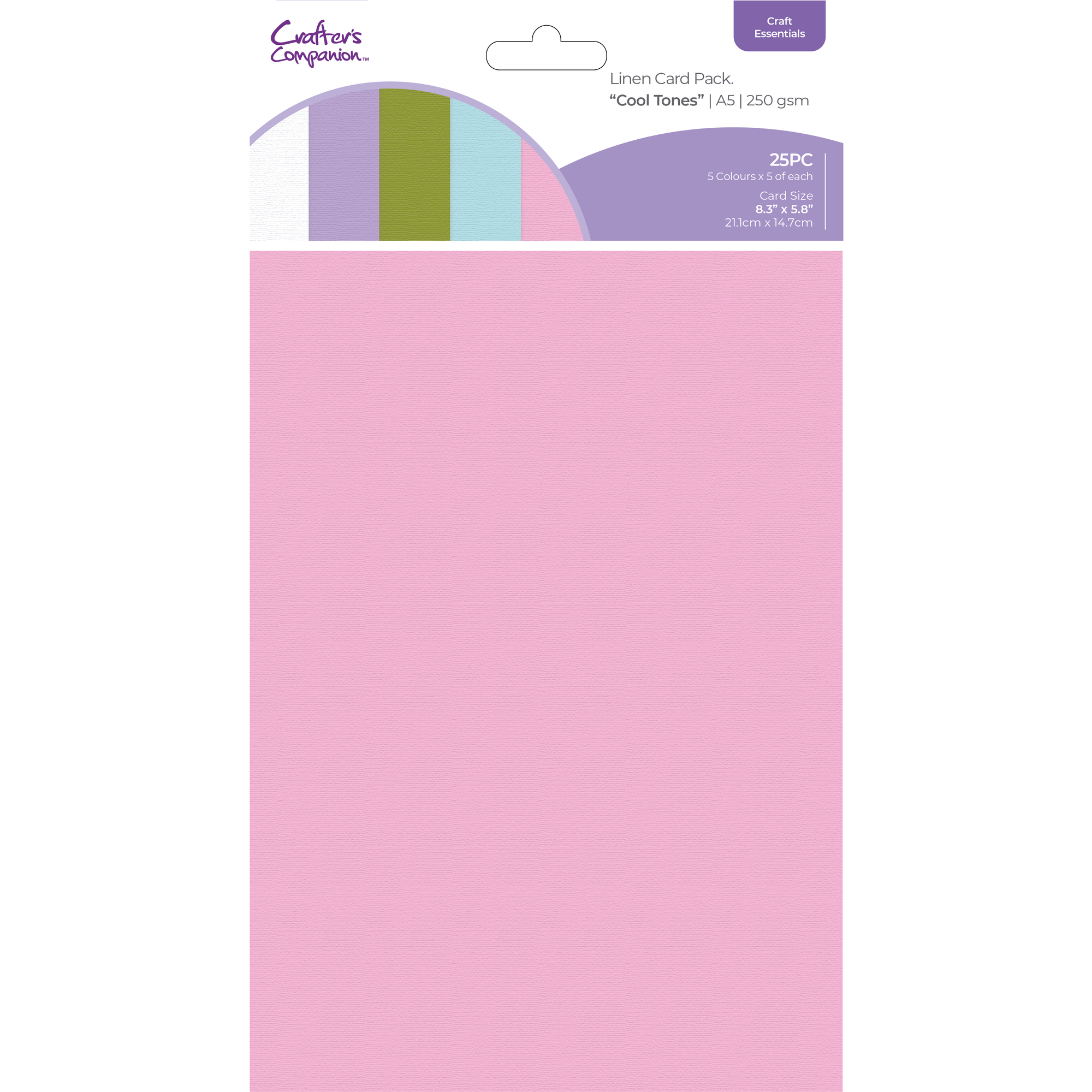 Crafter's Companion Cool Tones A5 Linen Cardstock Pack cc-linen-a5-cool