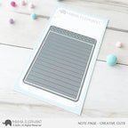 Mama Elephant Note Page Creative Cuts Steel Dies