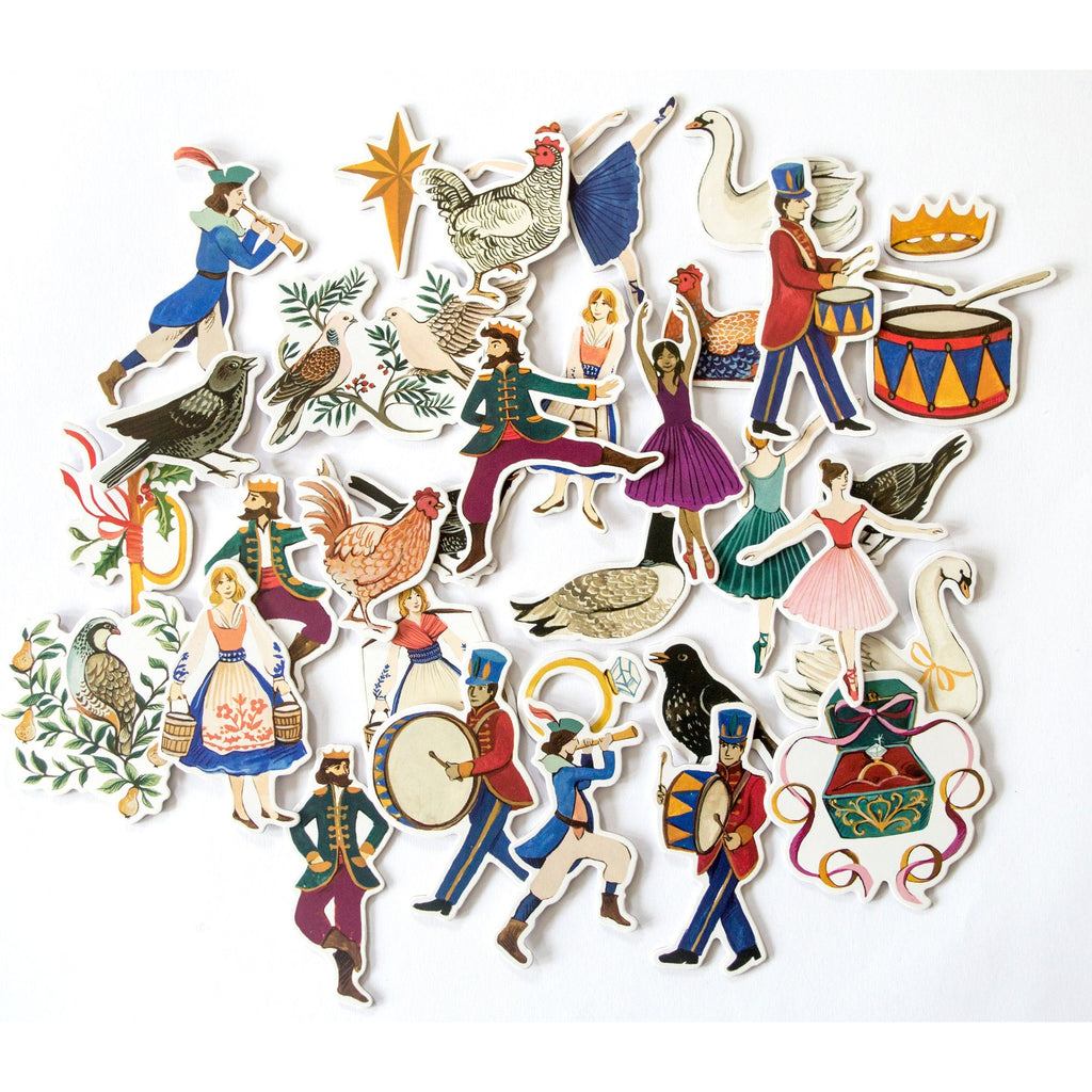 Craft Consortium 12 Days of Christmas Chipboard Ephemera CCEPH010 breakdown