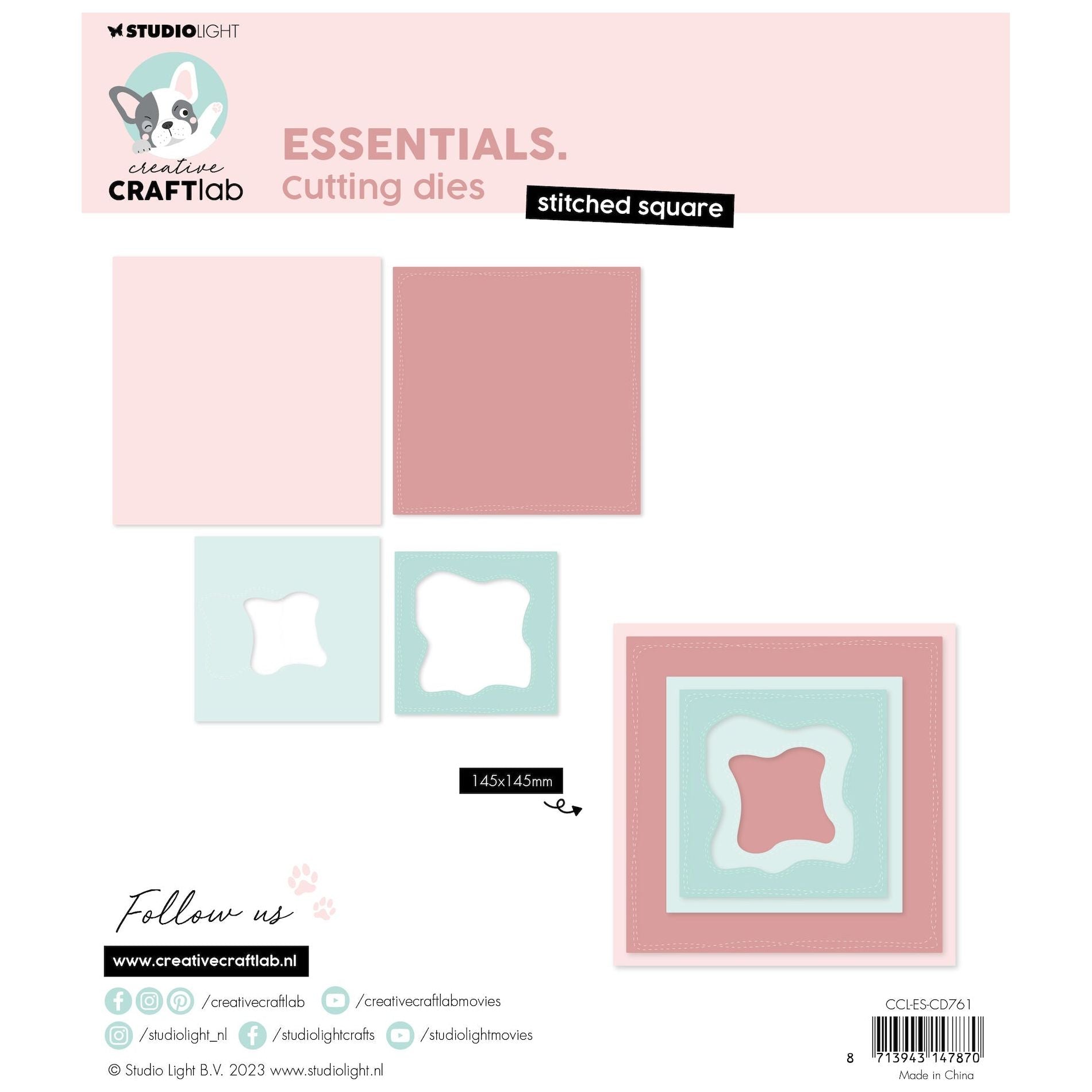 Studio Light Stitched Square Essentials Dies ccl-es-cd761 back