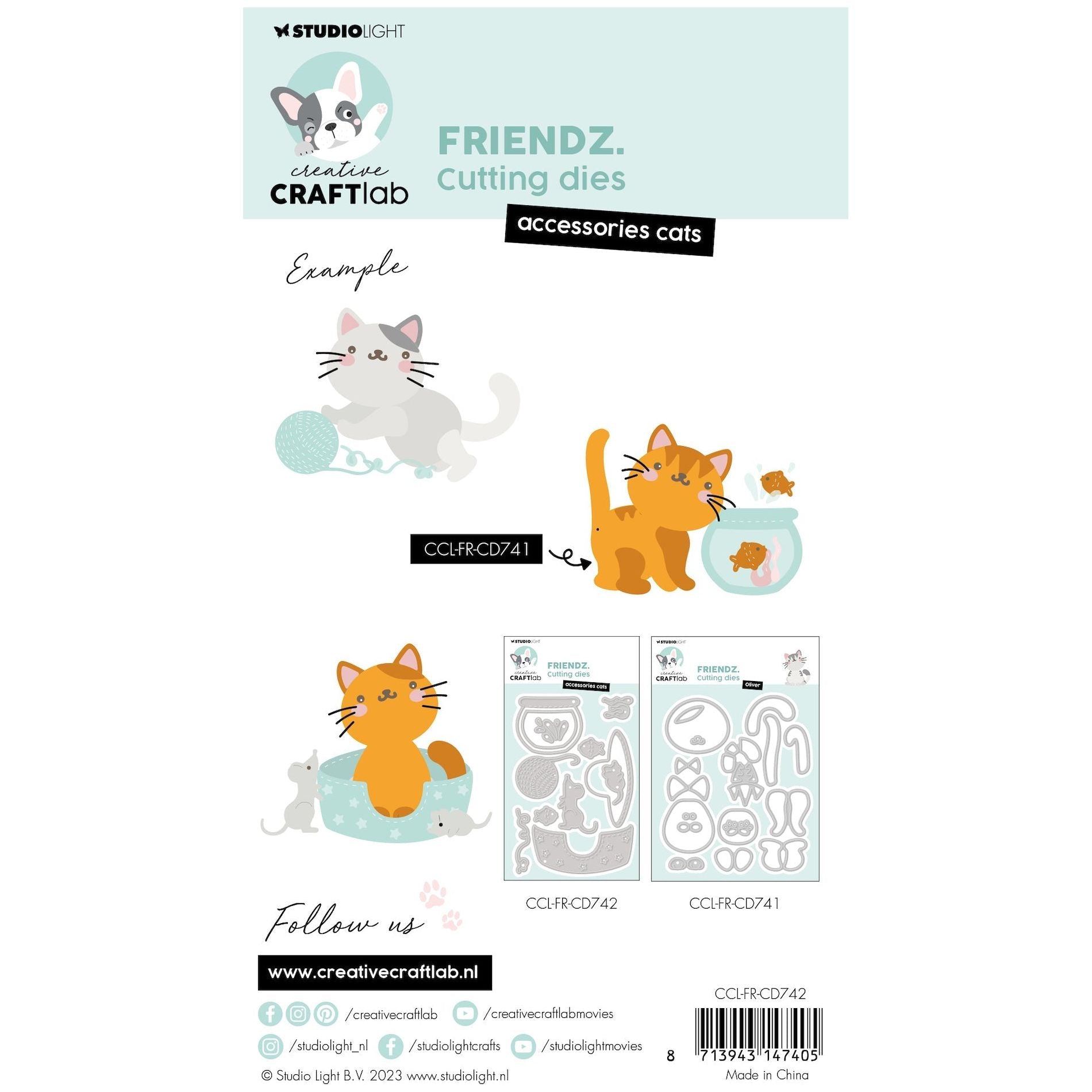 Studio Light Accessories Cats Friendz Dies ccl-fr-cd742 package back
