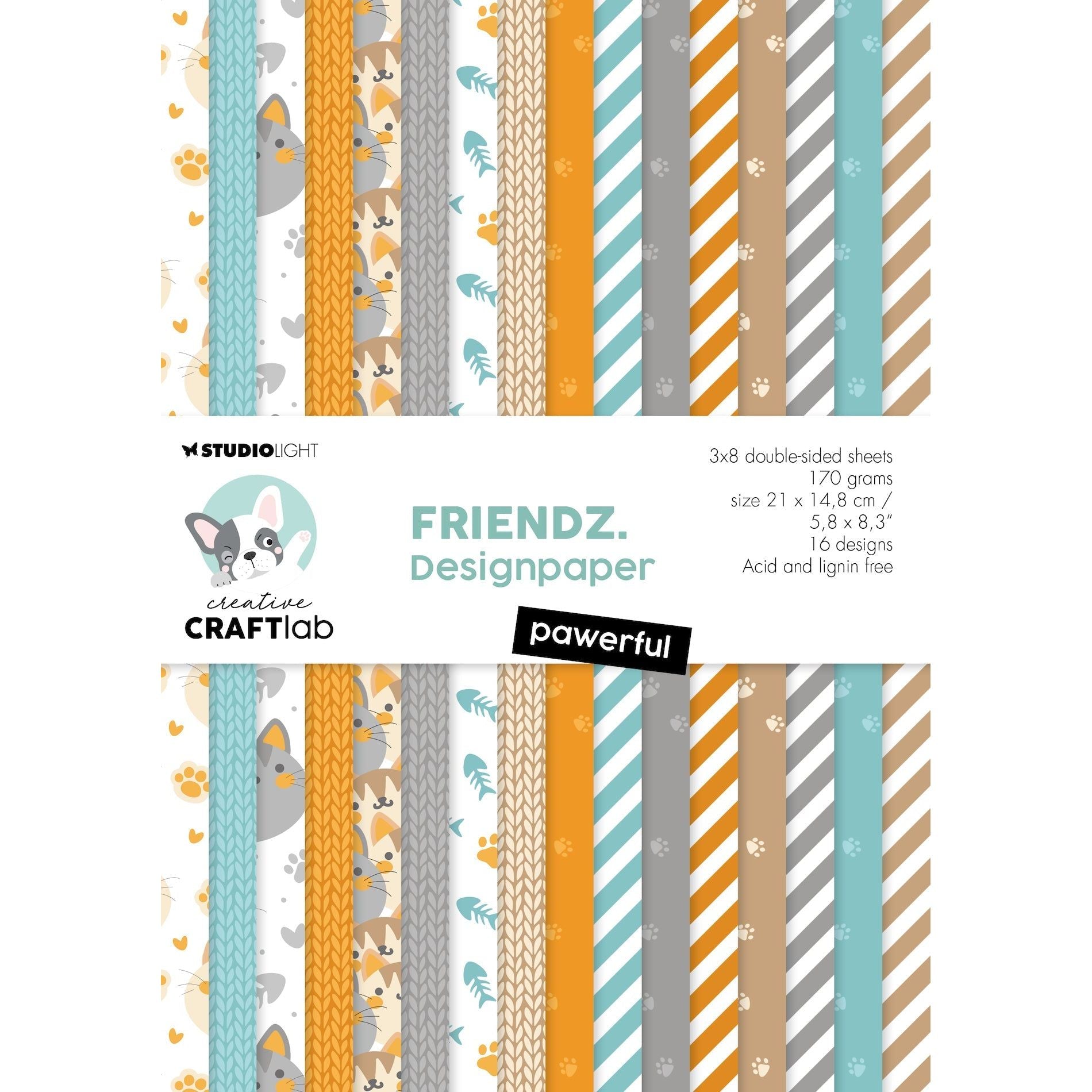 Studio Light Pawerful Friendz Paper ccl-fr-pp119