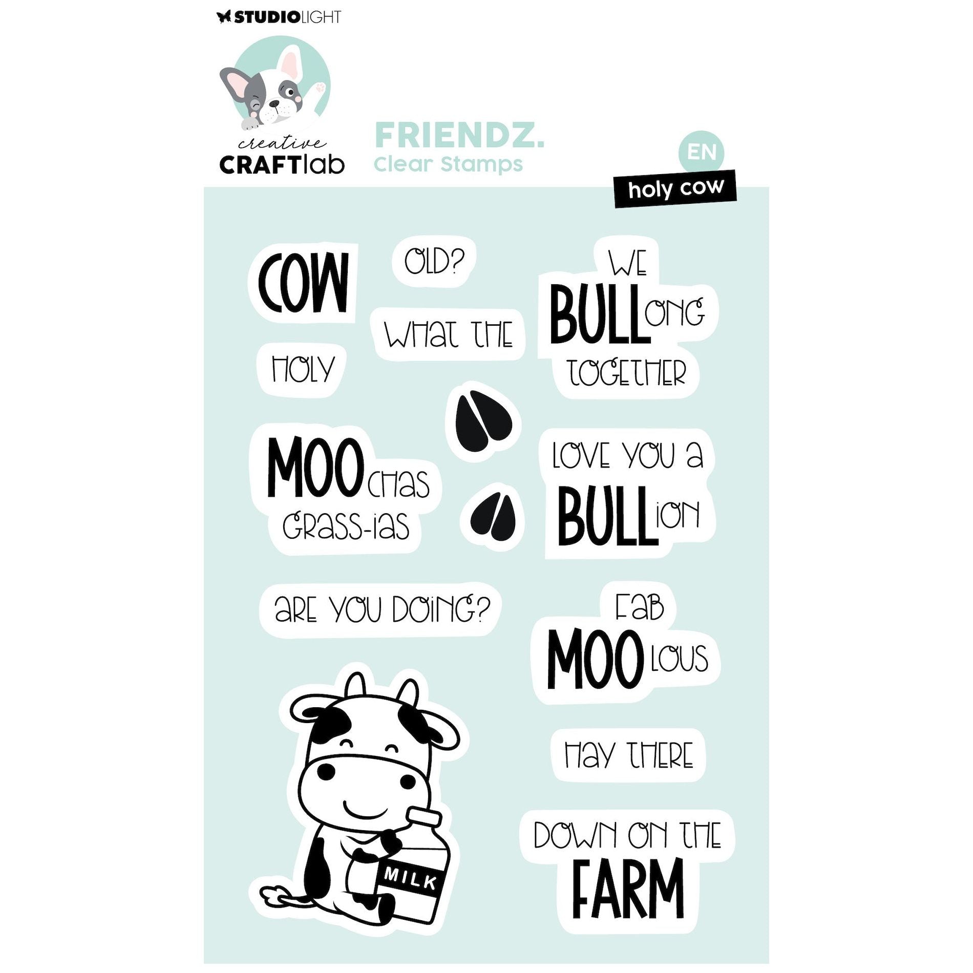 Studio Light Holy Cow Friendz Clear Stamps ccl-fr-stamp599