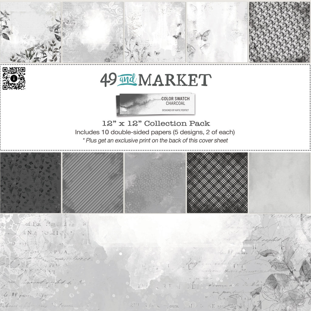 49 and Market Color Swatch Charcoal 12 x 12 Paper Pad ccs-27365