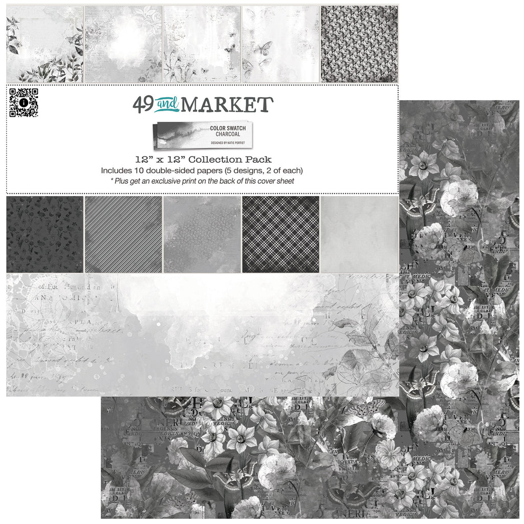 49 and Market Color Swatch Charcoal 12 x 12 Paper Pad ccs-27365 details