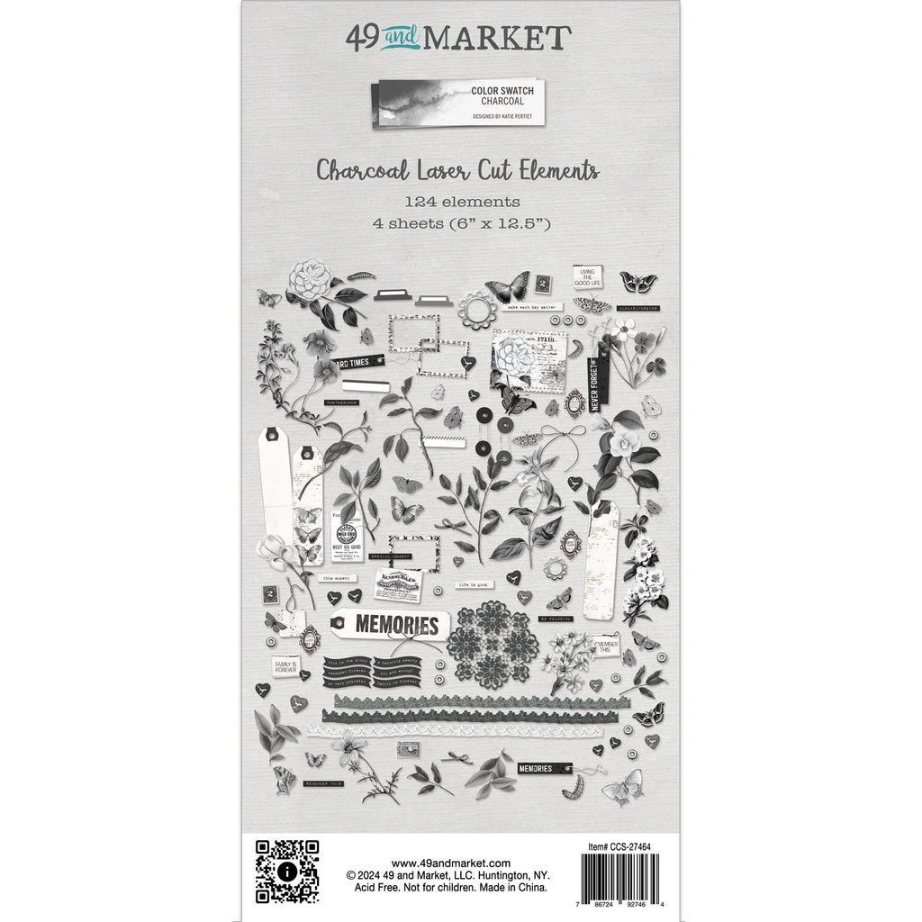 49 and Market Color Swatch Charcoal Laser Cut Outs Ephemera ccs-27464