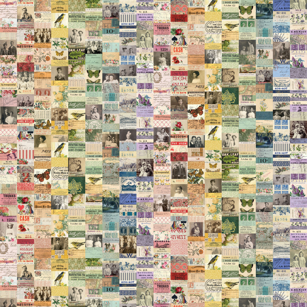 Tim Holtz Fabric By The Yard Multi Collage ccth017 Eclectic Elements Canvas