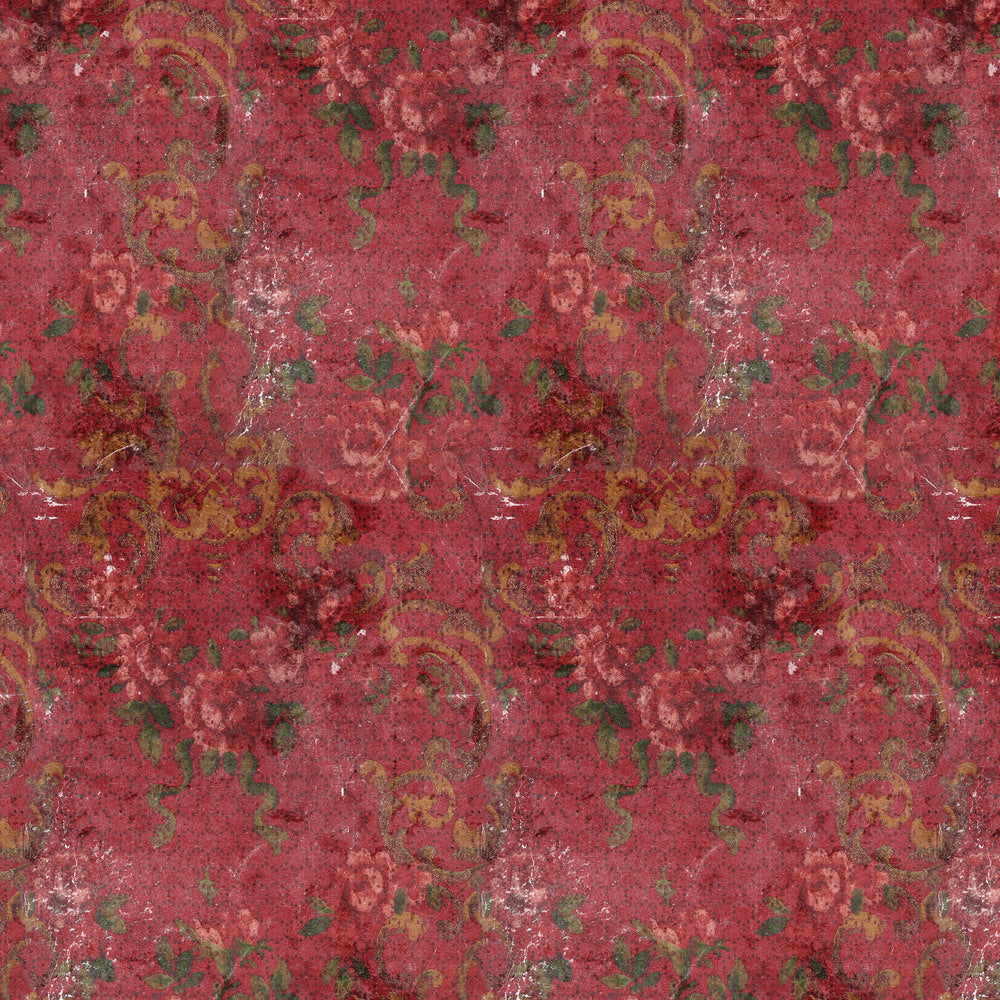 Tim Holtz Fabric By The Yard Red Tapestry ccth021 Eclectic Elements Canvas