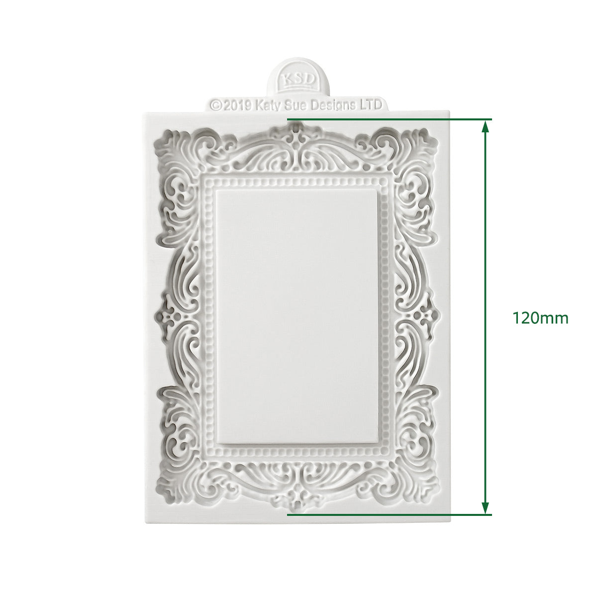 Cosmic Shimmer Large Vintage Frame Silicone Mould ce0104-cs dimensions