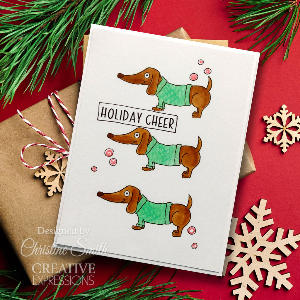 Creative Expressions O Christmas Tree Clear Stamps cec1035 dog card