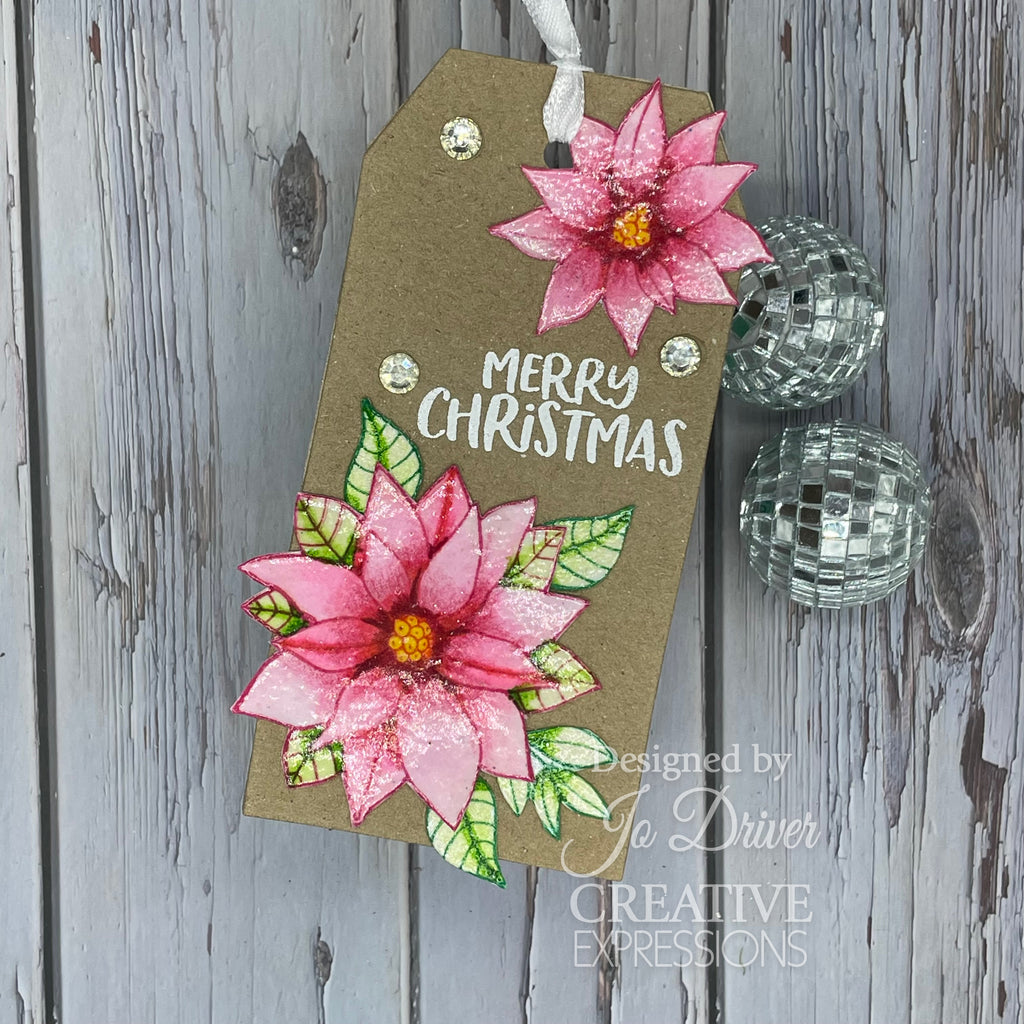 Creative Expressions Poinsettia Tree Clear Stamps cec1036 tag