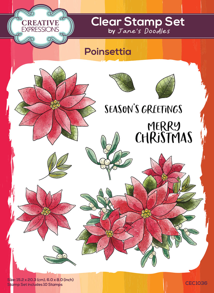 Creative Expressions Poinsettia Tree Clear Stamps cec1036