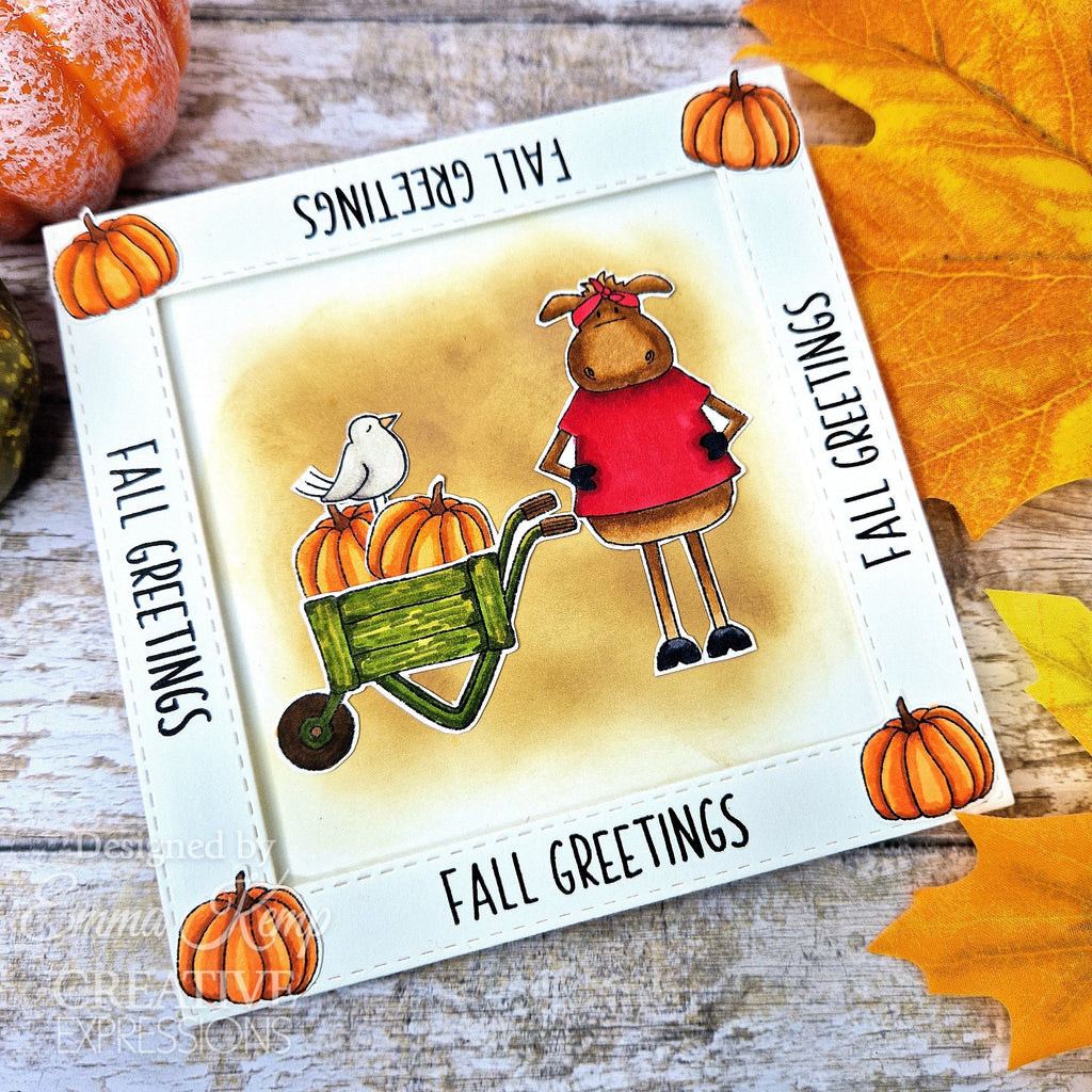 Creative Expressions Apple Pumpkin Spice Clear Stamps cec1049 fall greetings