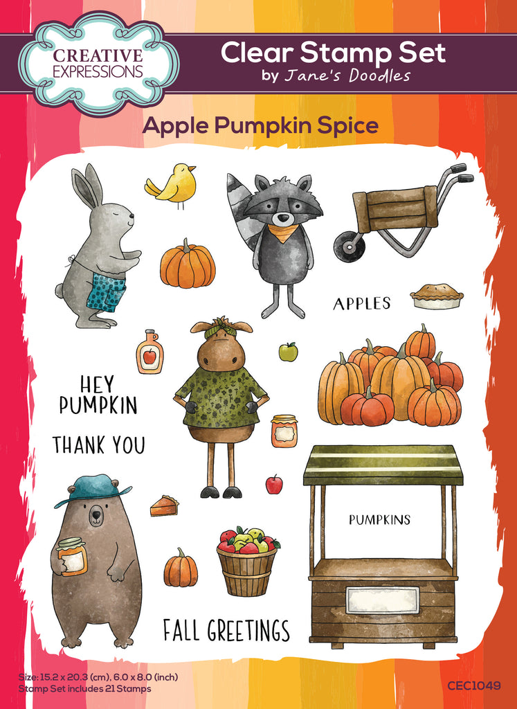 Creative Expressions Apple Pumpkin Spice Clear Stamps cec1049