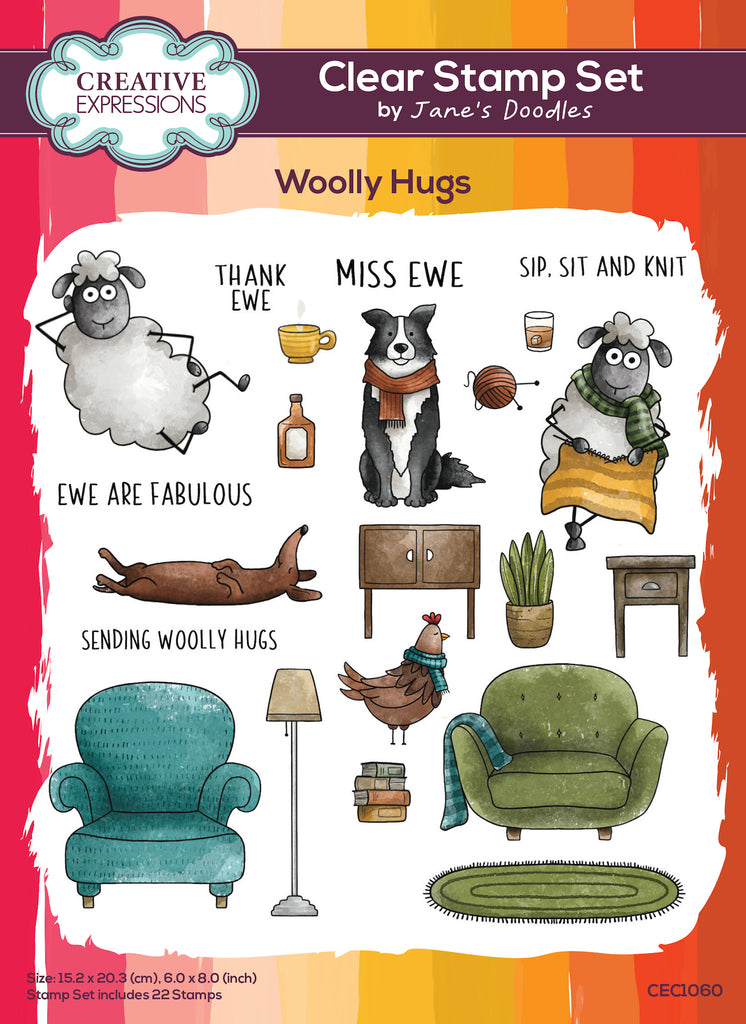 Creative Expressions Woolly Hugs Clear Stamps cec1060