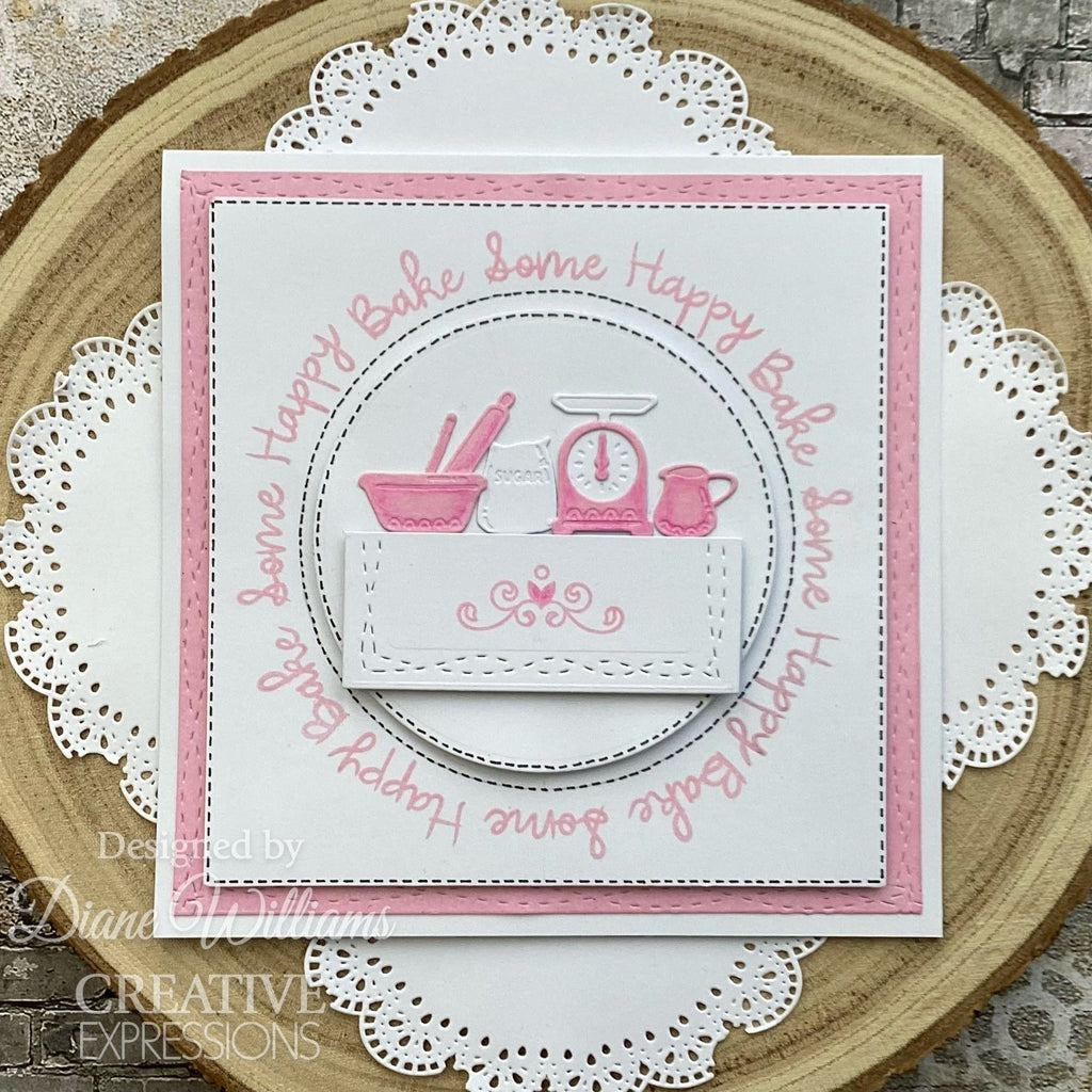 Creative Expressions Rustic Homestead Sentiments Clear Stamps cec1070 bake some happy