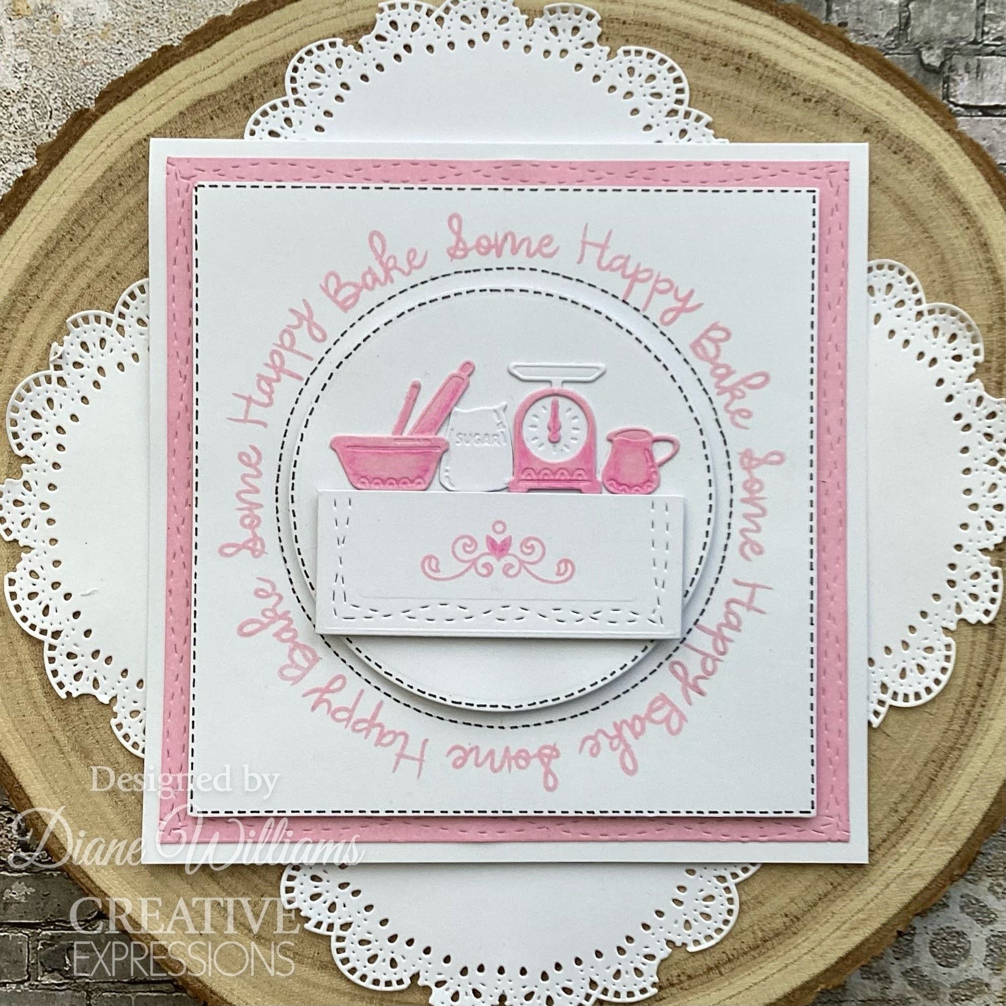Creative Expressions Rustic Homestead Sentiments Clear Stamps cec1070 bake some happy