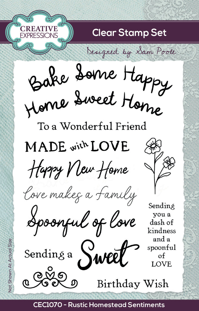 Creative Expressions Rustic Homestead Sentiments Clear Stamps cec1070
