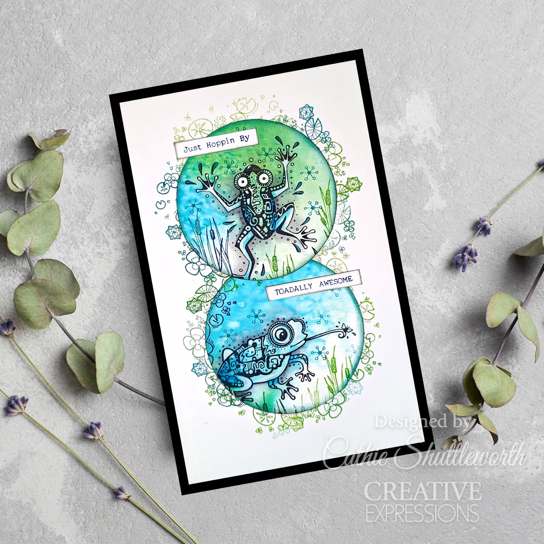 Creative Expressions Designs Toadally Awesome Clear Stamps cec1101 hoppin by