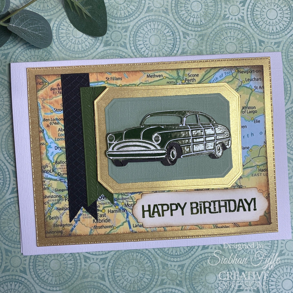 Creative Expressions Vintage Cars Dies ced23073 happy birthday