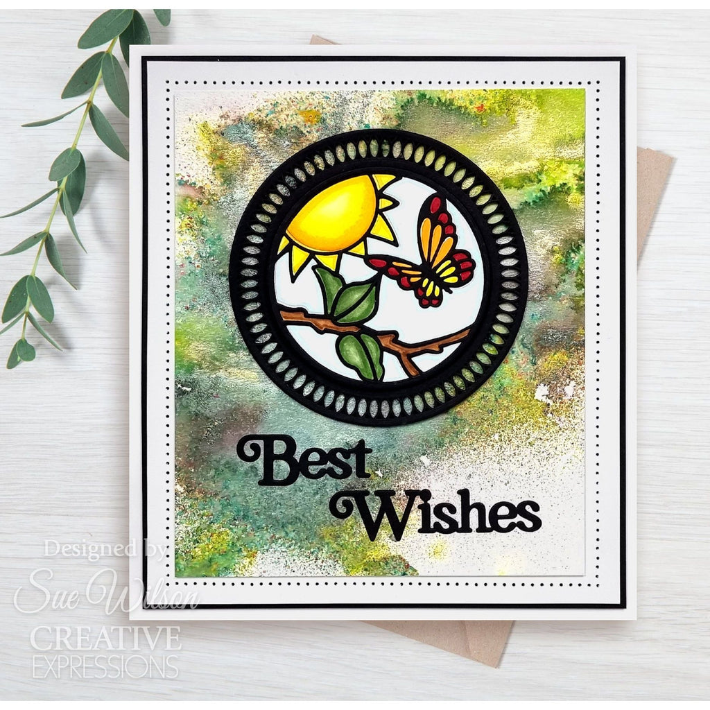 Creative Expressions Stained Glass Butterfly Dies ced24015 best wishes