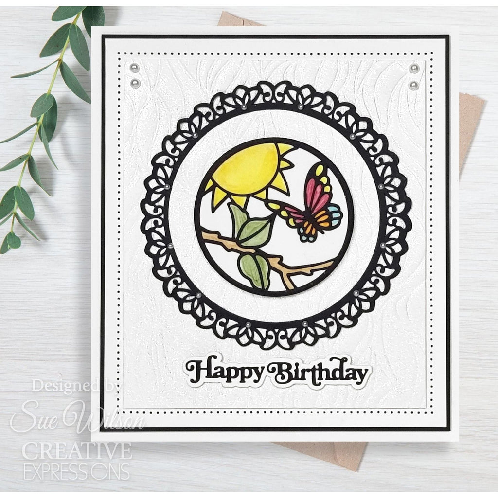 Creative Expressions Stained Glass Butterfly Dies ced24015 birthday butterfly