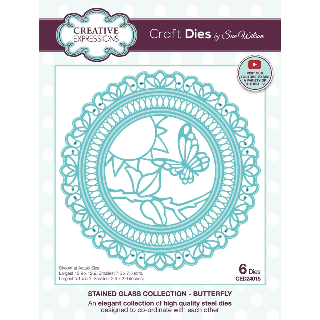 Creative Expressions Stained Glass Butterfly Dies ced24015