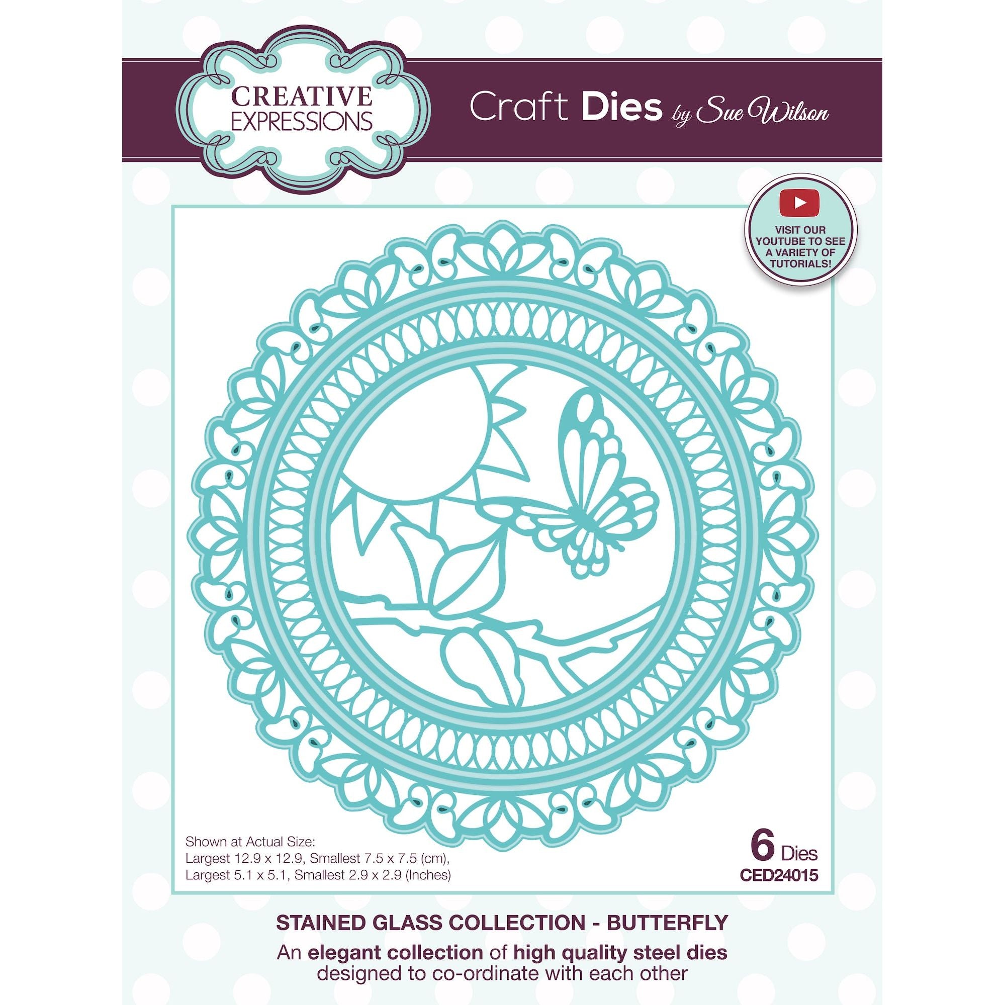 Creative Expressions Stained Glass Butterfly Dies ced24015