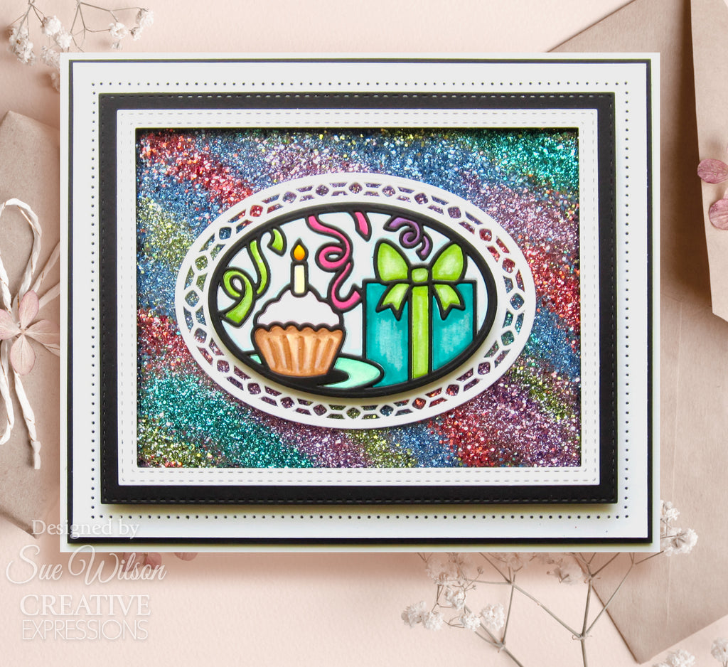 Creative Expressions Stained Glass Birthday Dies ced24019 gifts