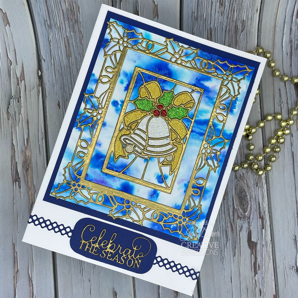 Creative Expressions Stained Glass Bells Festive Collection Dies ced3265 celebrate season card