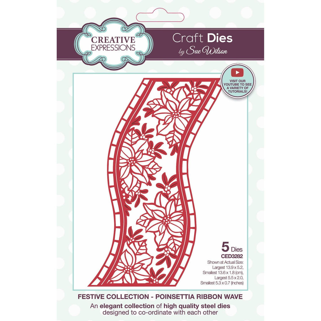 Creative Expressions Poinsettia Ribbon Wave Dies ced3282