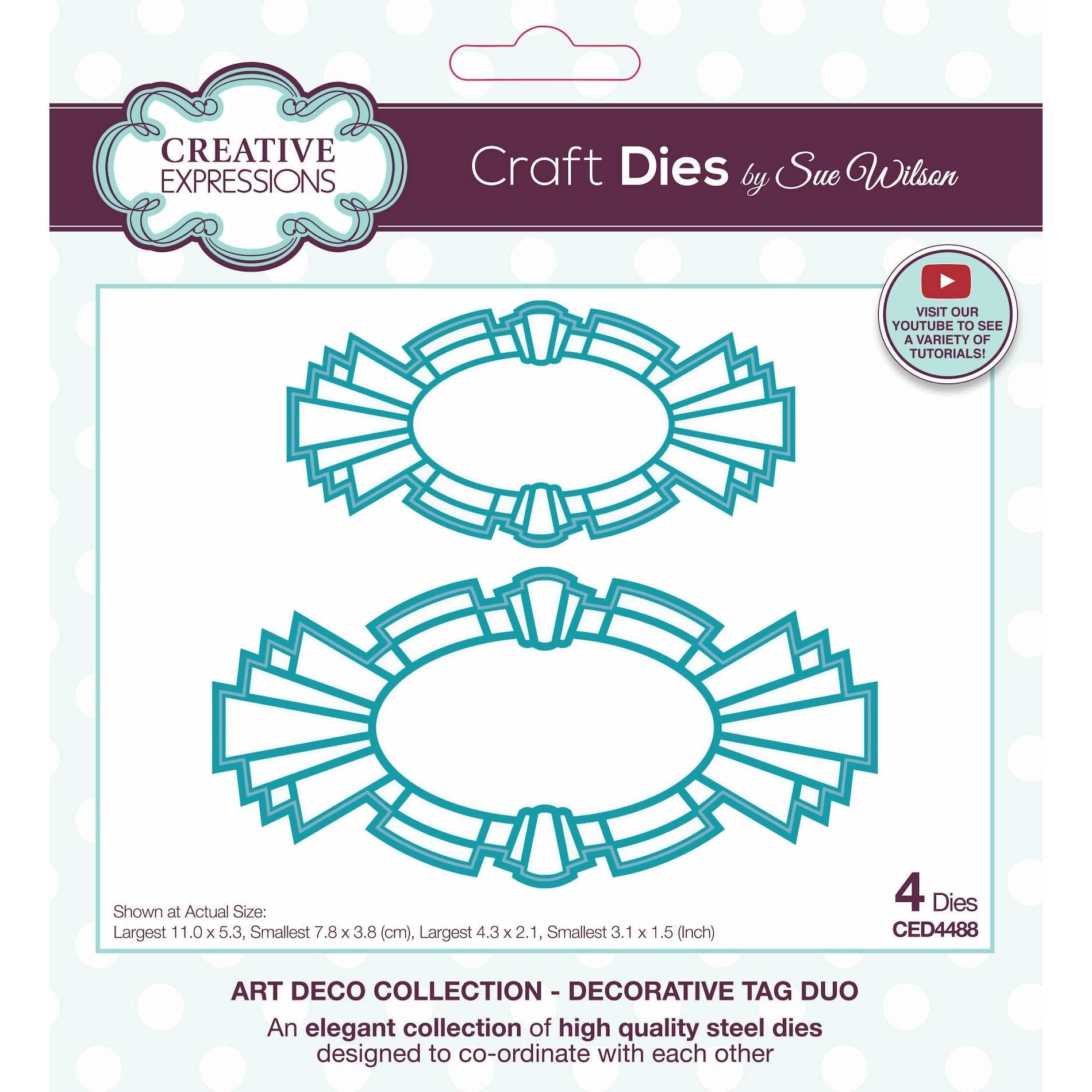 Creative Expressions Art Deco Decorative Tag Duo Dies ced4488