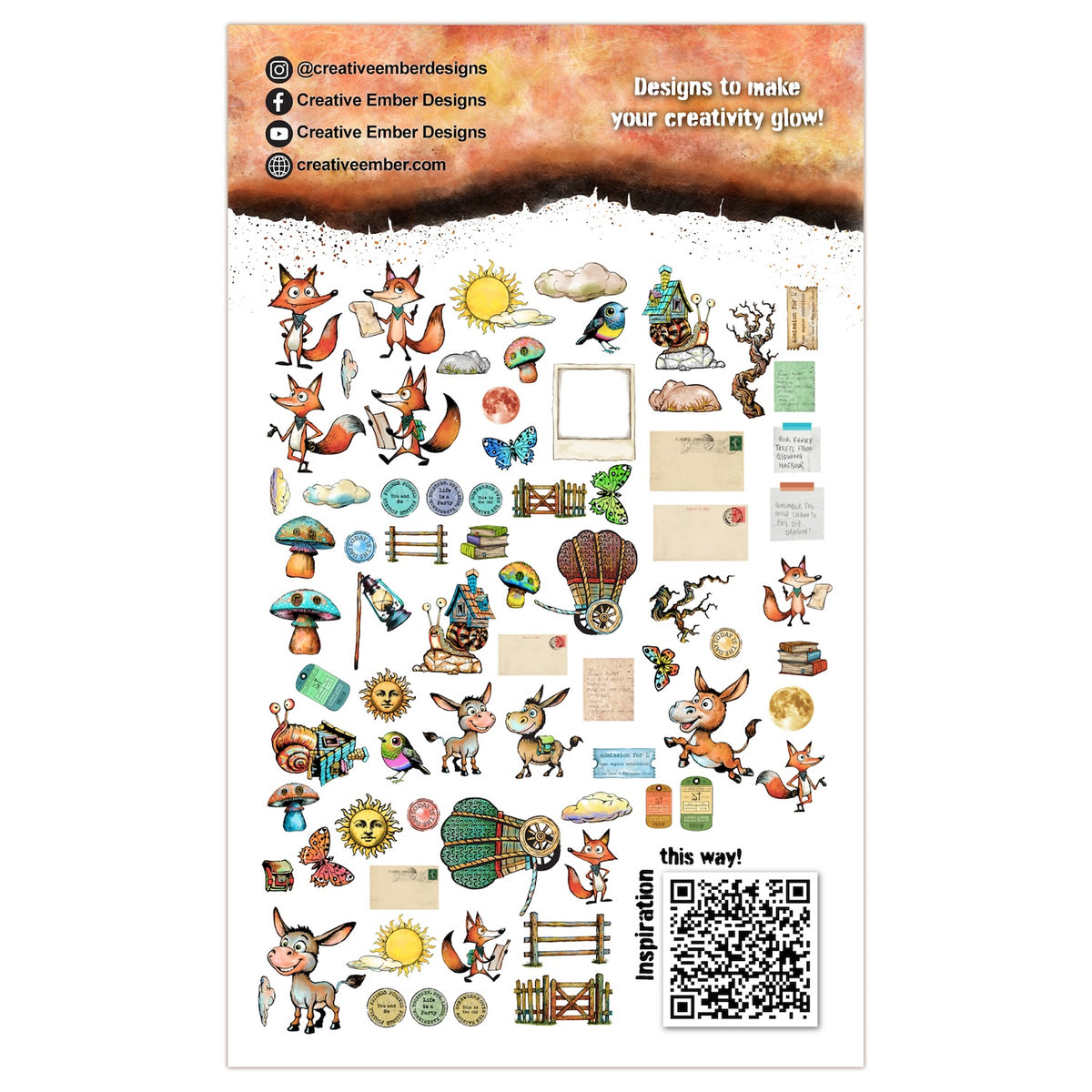 Creative Ember Designs Travellers Friends A6 Ephemera Die Cuts cedep002