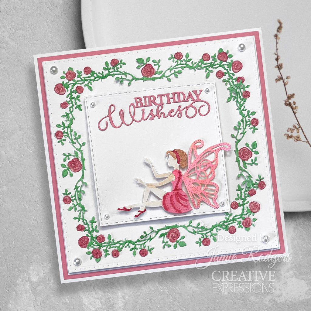 Creative Expressions Fairy Wishes Entwined Rose Border Dies cedjr098 birthday wishes