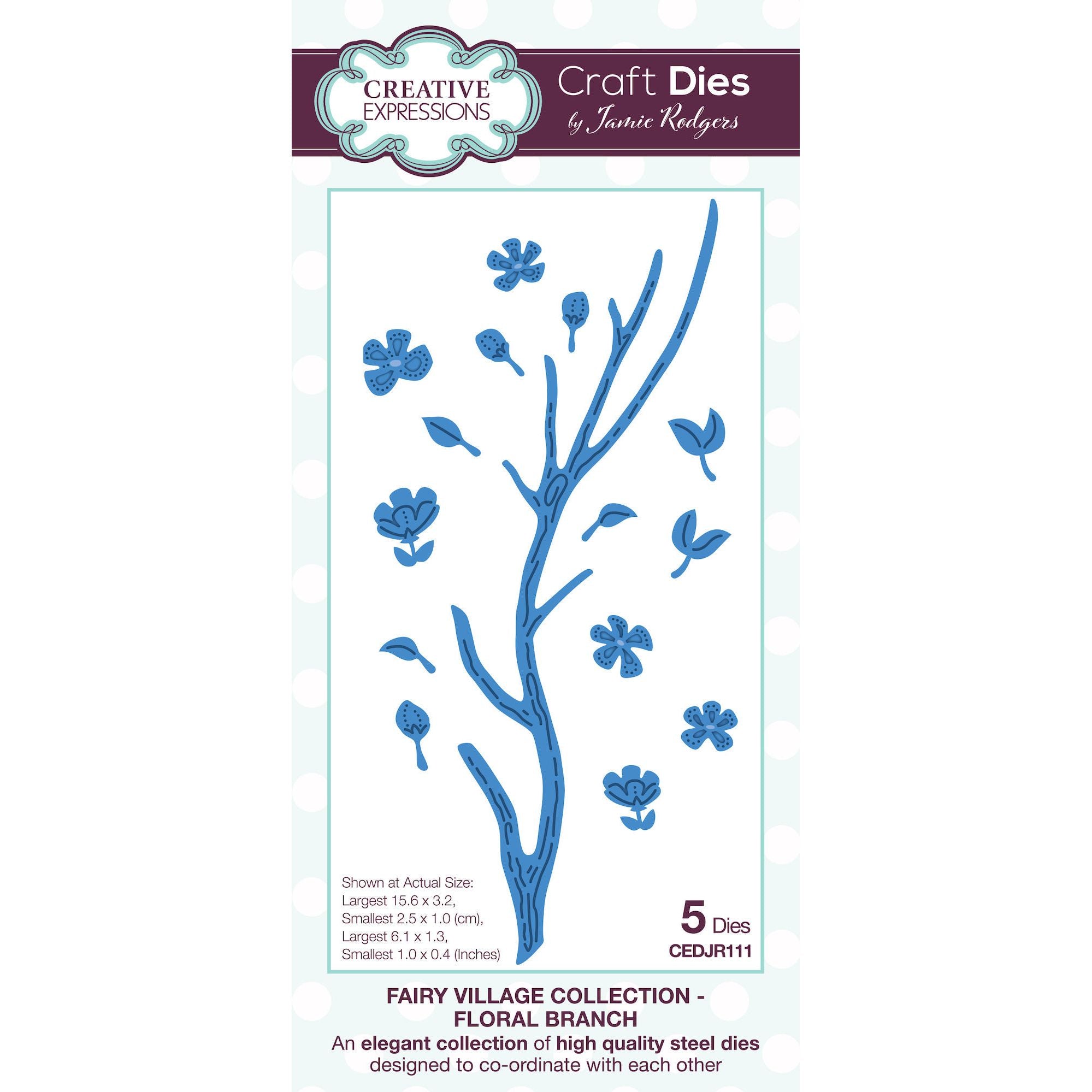 Creative Expressions Fairy Village Floral Branch Dies cedjr111