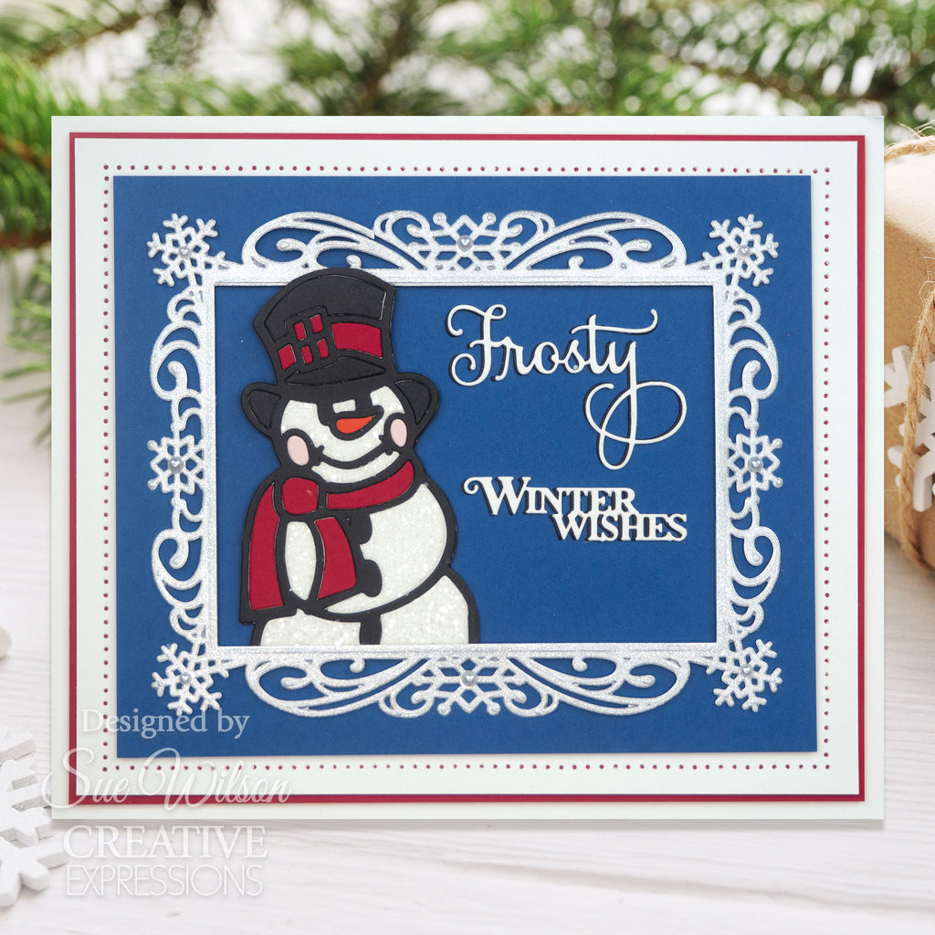 Creative Expressions Frosty Winter Wishes Festive Collection Die cedme139 snowman card