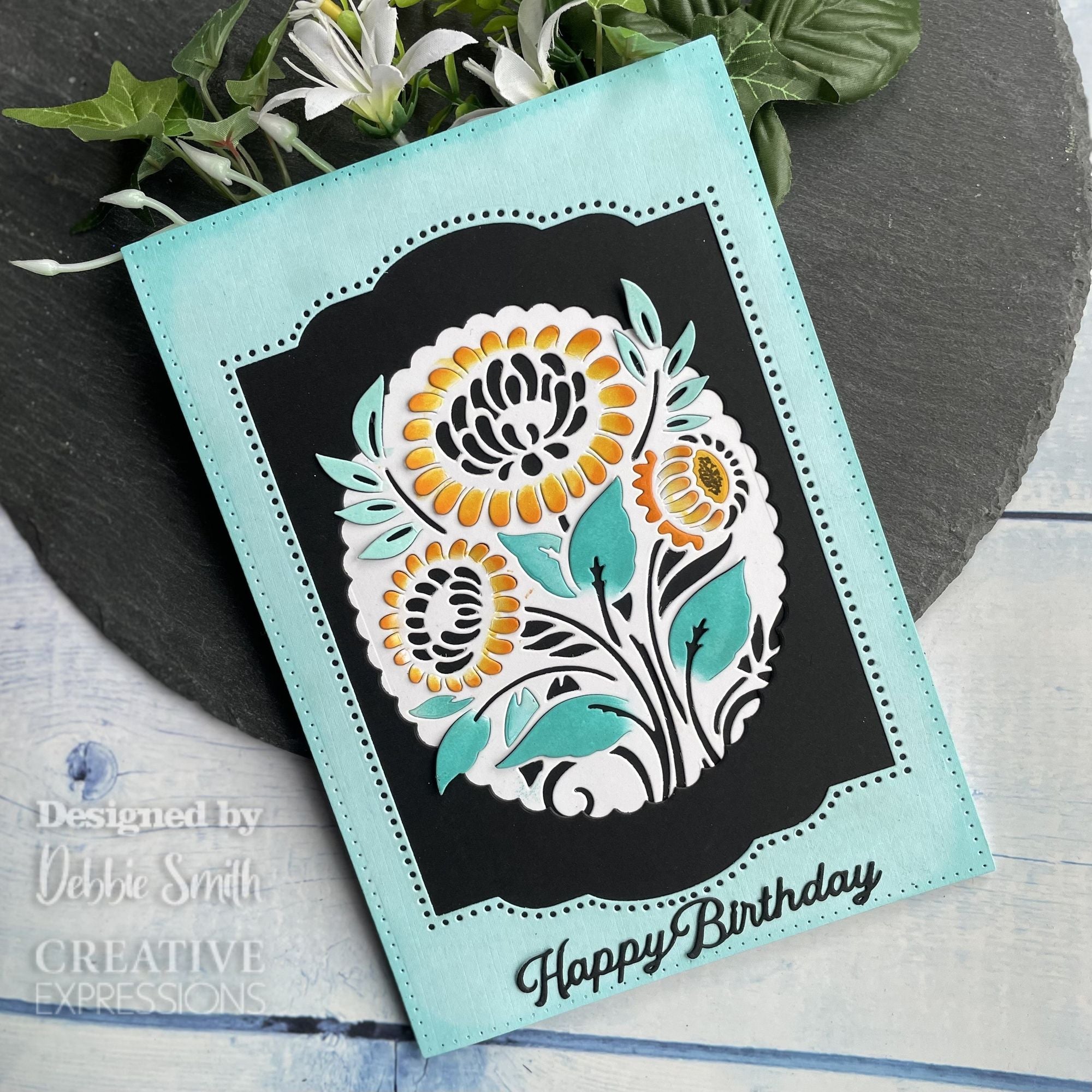 Creative Expressions Zinnia Zing Paper Cuts Cut & Lift Die cedpc1228 birthday card
