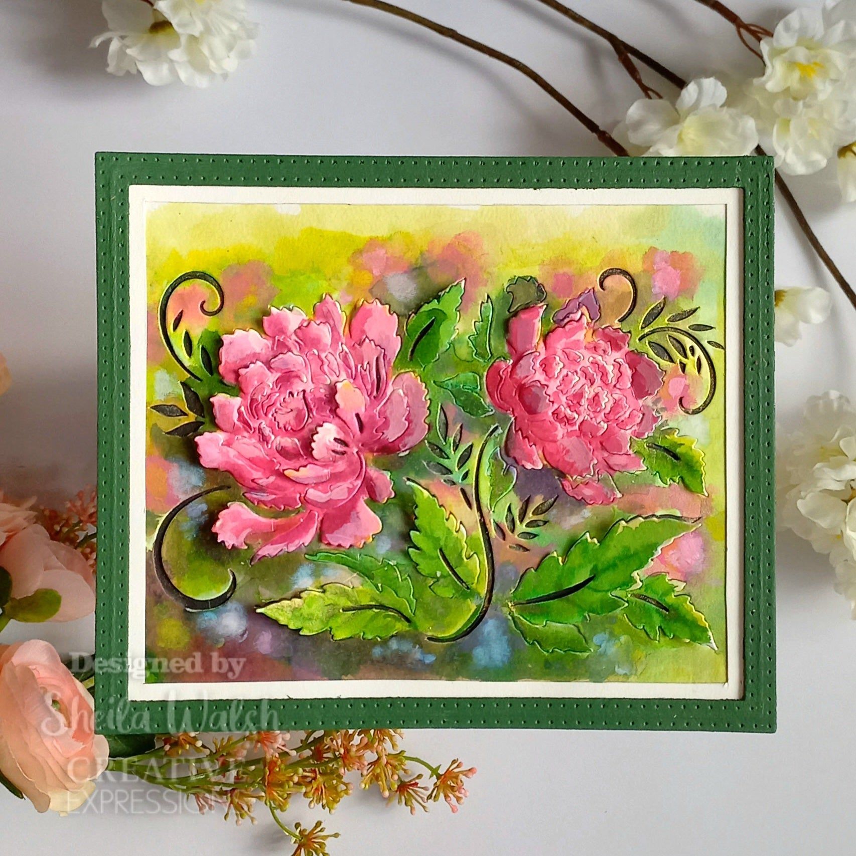 Creative Expressions Passionate Peonies Paper Cuts Cut & Lift Die cedpc1230 watercolor peony card
