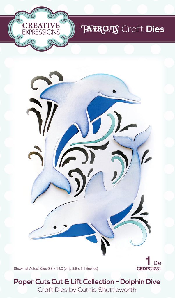 Creative Expressions Dolphin Dive Paper Cuts Cut & Lift Die cedpc1231