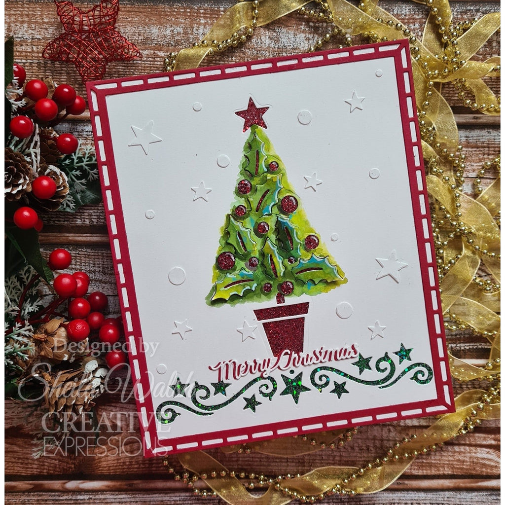 Creative Expressions Yuletide Spruce Cut and Lift Dies cedpc1241 christmas card