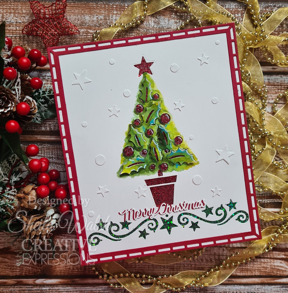 Creative Expressions Yuletide Spruce Cut and Lift Dies cedpc1241 christmas card