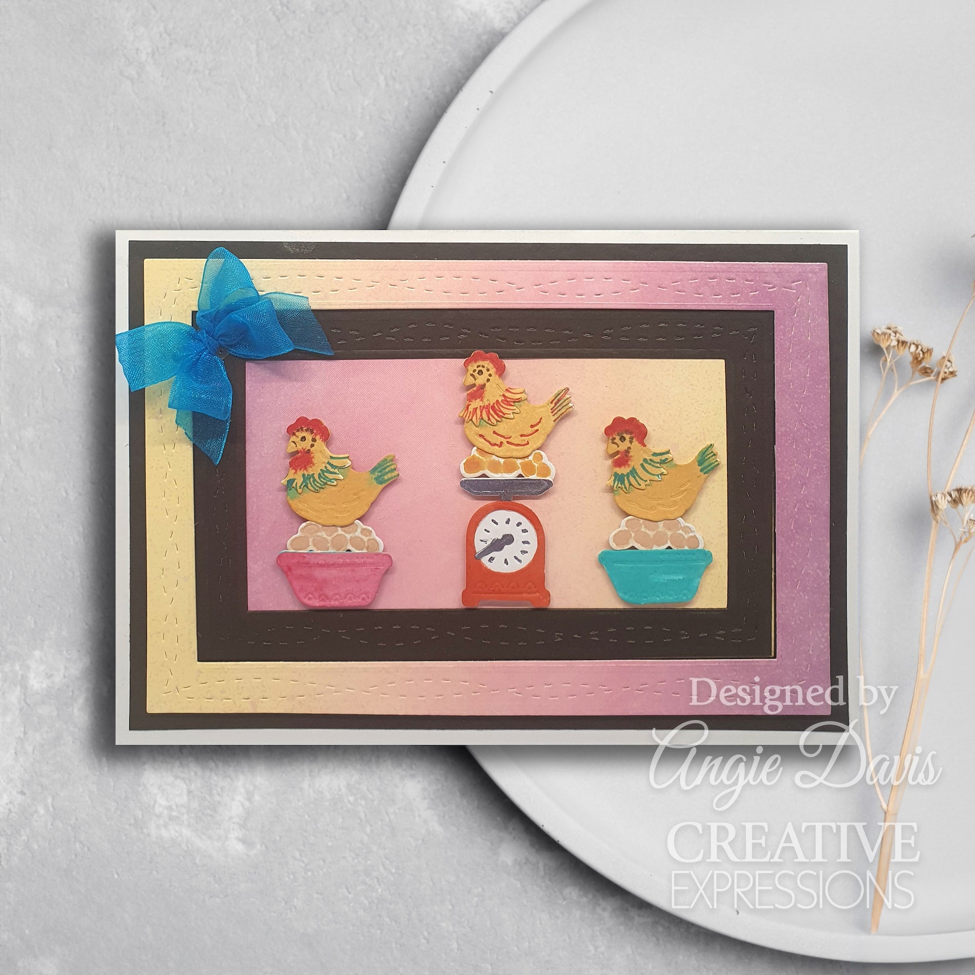 Creative Expressions Shabby Basics Stitched Weave Dies cedsp028 chickens
